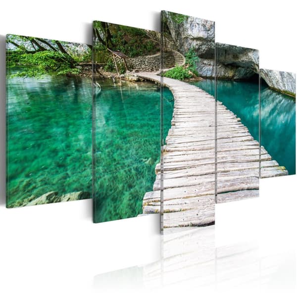 Canvas Tavla - Turquoise lake