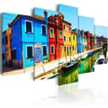 Miniatyrbild 1 av 4: Canvas Tavla - Houses in the colors of the rainbow