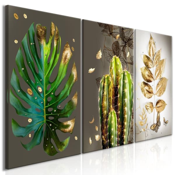 Canvas Tavla - Covered in Gold (3 delar)