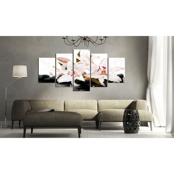 Canvas Tavla - Zen stones and lilies