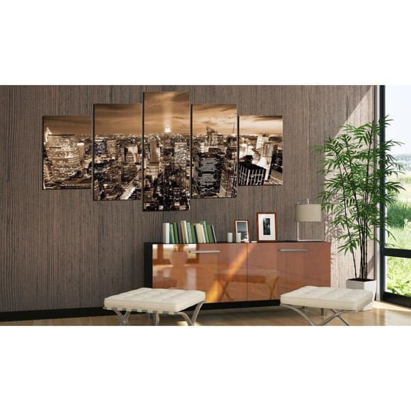Canvas Tavla - New York: night light