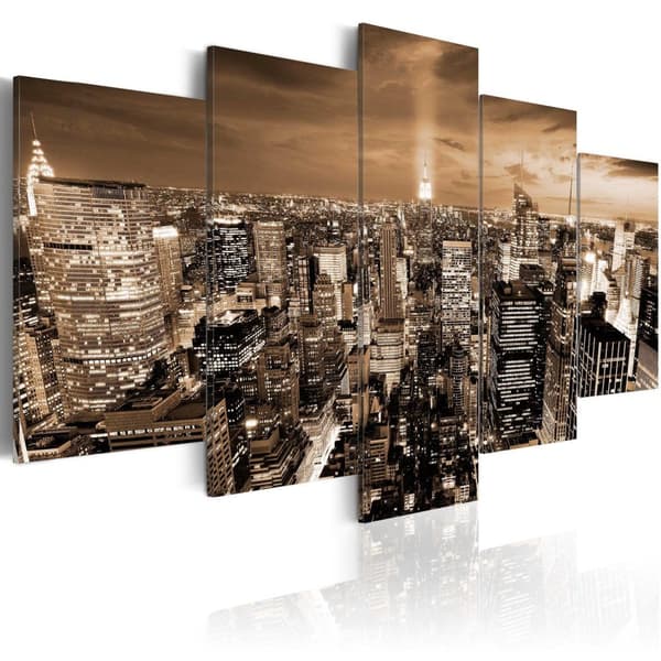 Canvas Tavla - New York: night light