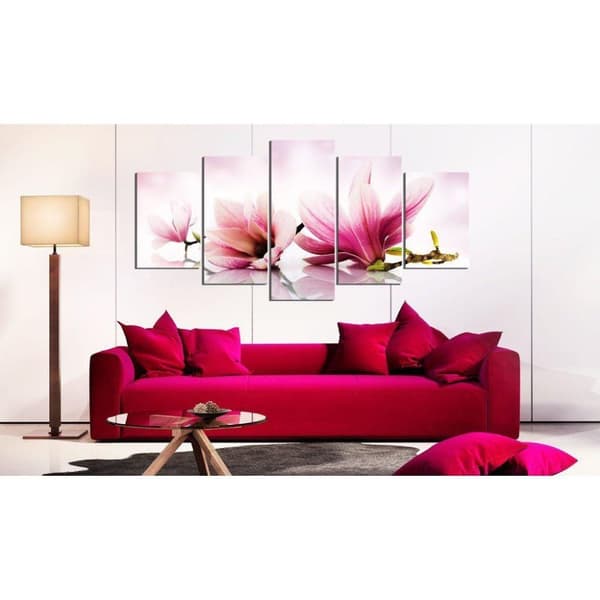 Canvas Tavla - Magnolias: pink flowers