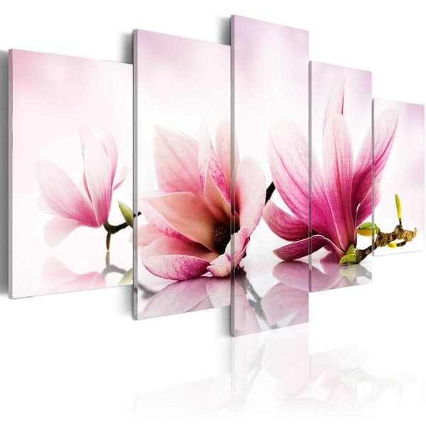 Canvas Tavla - Magnolias: pink flowers