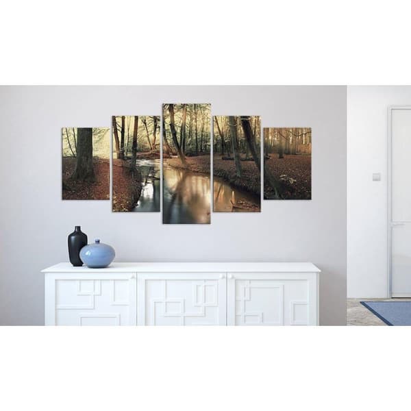 Canvas Tavla - Brown autumn: forest