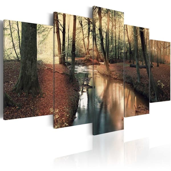 Canvas Tavla - Brown autumn: forest 100x50