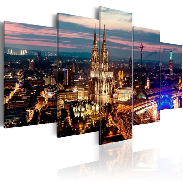 Canvas Tavla - Koeln: Night Panorama