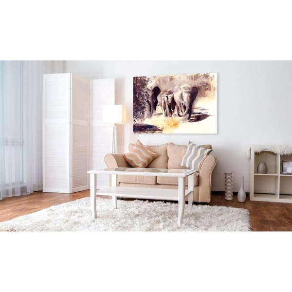 Canvas Tavla - Watercolour Elephants