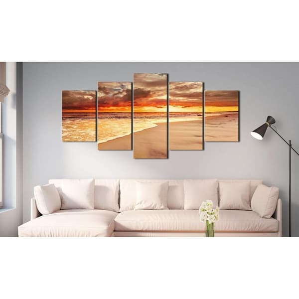 Canvas Tavla - Sea: Beautiful Sunset