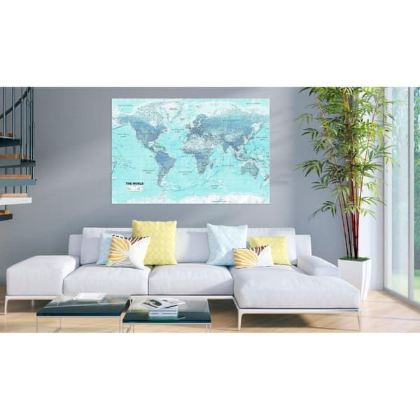 Canvas Tavla - World Map: Sky Blue World