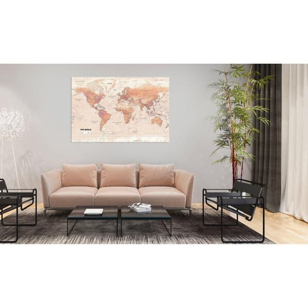 Canvas Tavla - World Map: Orange World