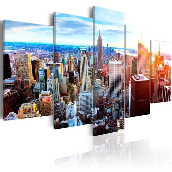 Canvas Tavla - New York Sunrise 200x100