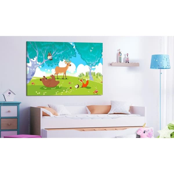 Canvas Tavla - Friendly Animals Wide
