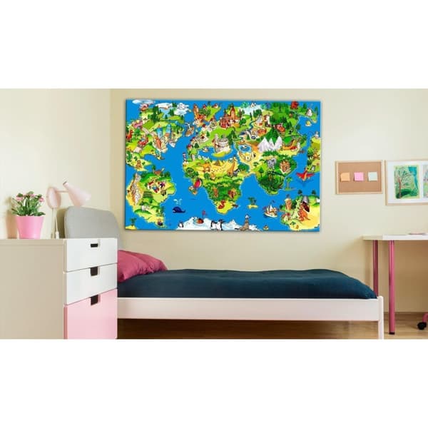 Canvas Tavla - Children's Map Wide