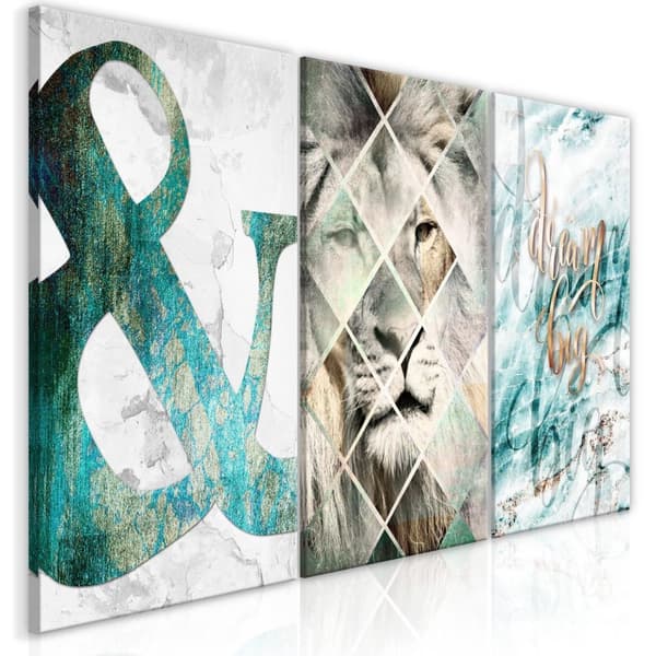 Canvas Tavla - Lion Dreams (3 delar) 120x60