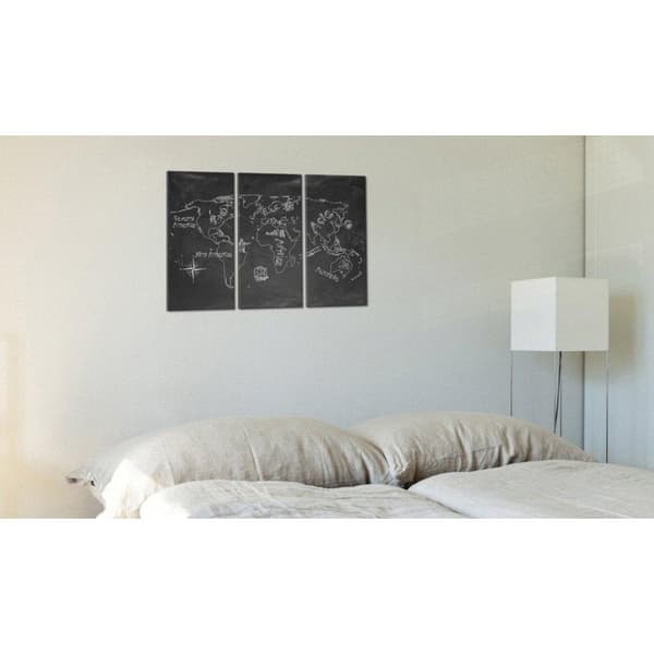 Canvas Tavla - Geografi lektion (tjeckiska språket) - Triptych