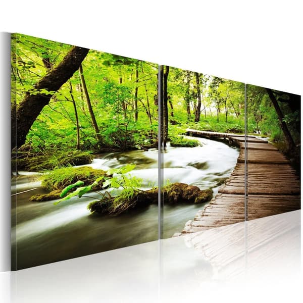 Canvas Tavla - Forest Brook 150x50