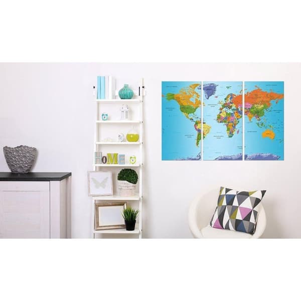 Canvas Tavla - World Map: Colourful Note
