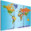 Miniatyrbild 1 av 4: Canvas Tavla - World Map: Colourful Note