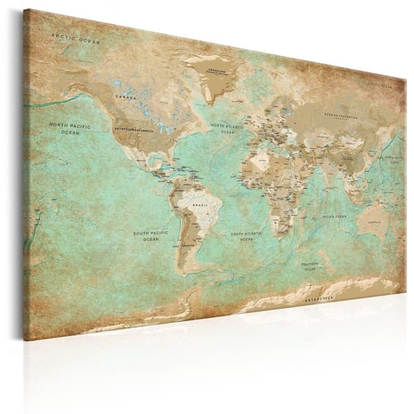 Canvas Tavla - World Map: Celadon Journey