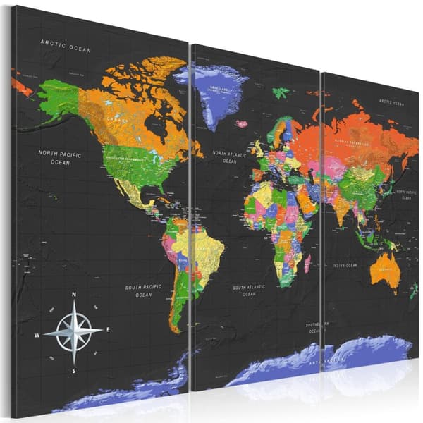 Canvas Tavla - Maps: Dark Depth 90x60