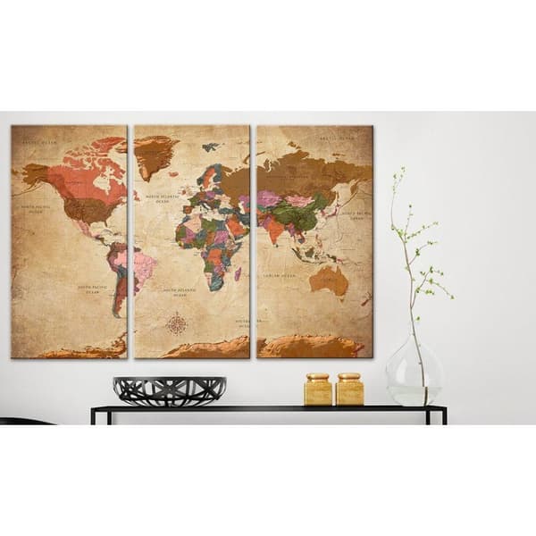 Canvas Tavla - Maps: Brown Elegance