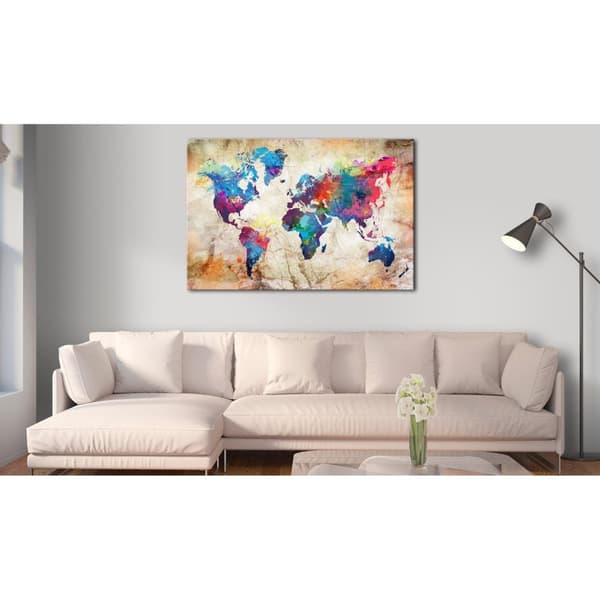 Canvas Tavla - World Map: Urban Style