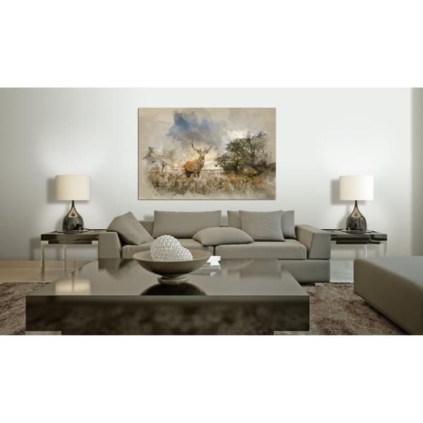 Canvas Tavla - Deer in Field