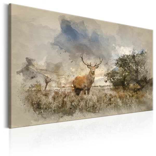 Canvas Tavla - Deer in Field 120x80