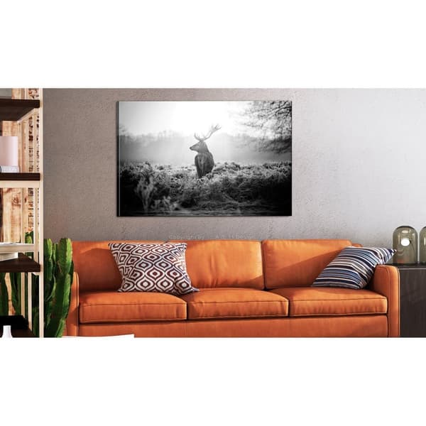 Canvas Tavla - Black and White Deer