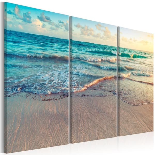 Canvas Tavla - Beach in Punta Cana (3 delar) 120x80