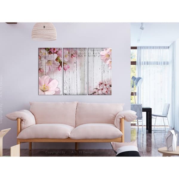 Canvas Tavla - Flowers on Boards (3 delar)