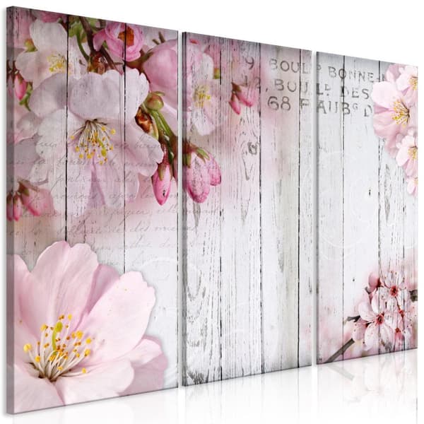 Canvas Tavla - Flowers on Boards (3 delar) 120x80