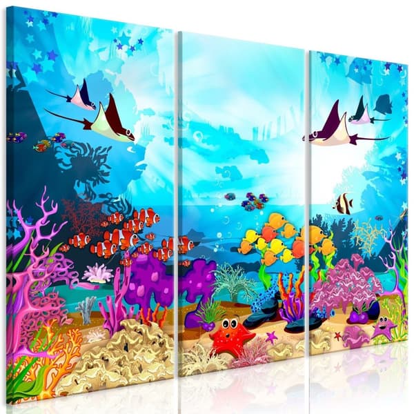 Canvas Tavla - Underwater Fun (3 delar) 120x80