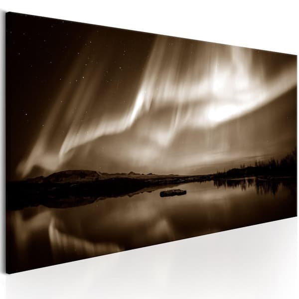 Canvas Tavla - Lake in Sepia 135x45