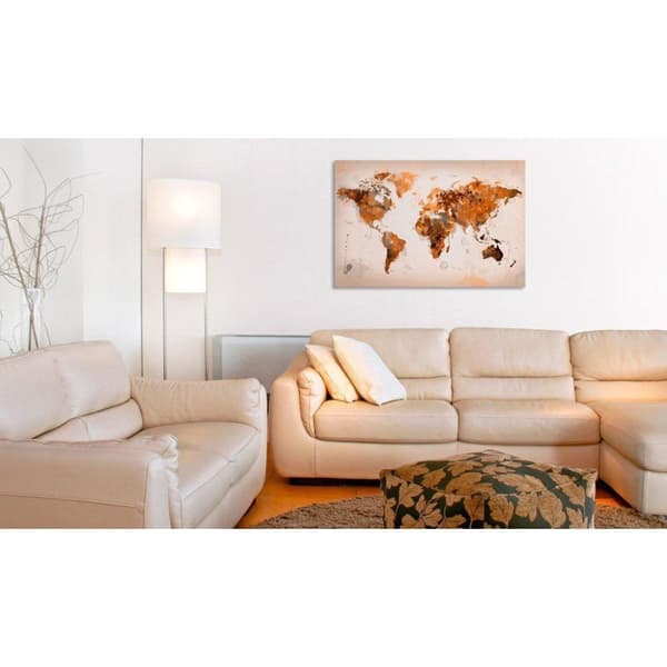 Canvas Tavla - Map of the World - Desert storm