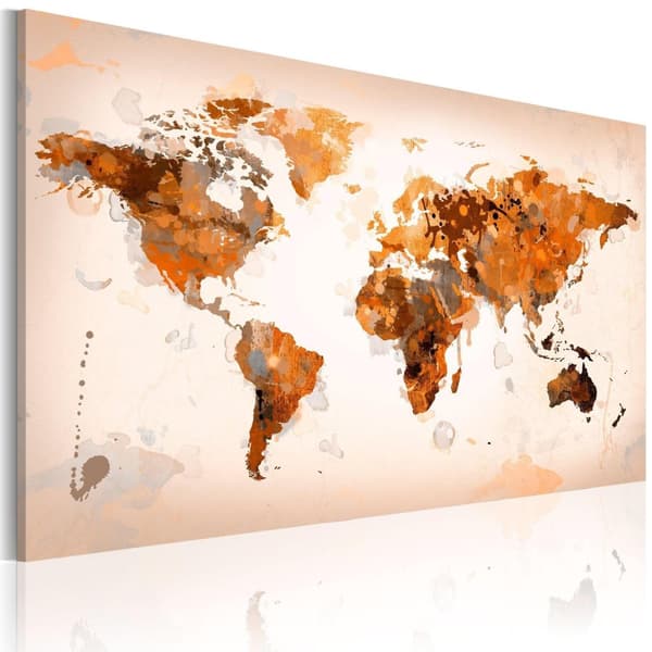 Canvas Tavla - Map of the World - Desert storm