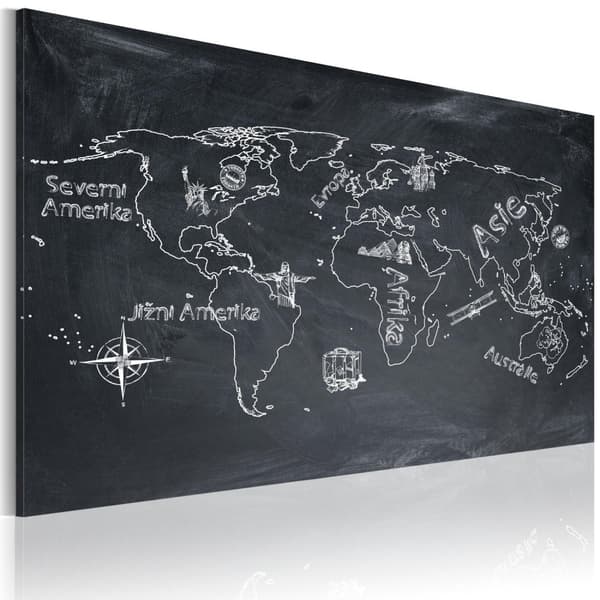 Canvas Tavla - Geografi lektion (tjeckiska språket)