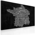 Miniatyrbild 1 av 4: Canvas Tavla - Text map of France on the blackboard