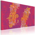 Miniatyrbild 1 av 4: Canvas Tavla - Text karta över Sverige (rosa bakgrund)