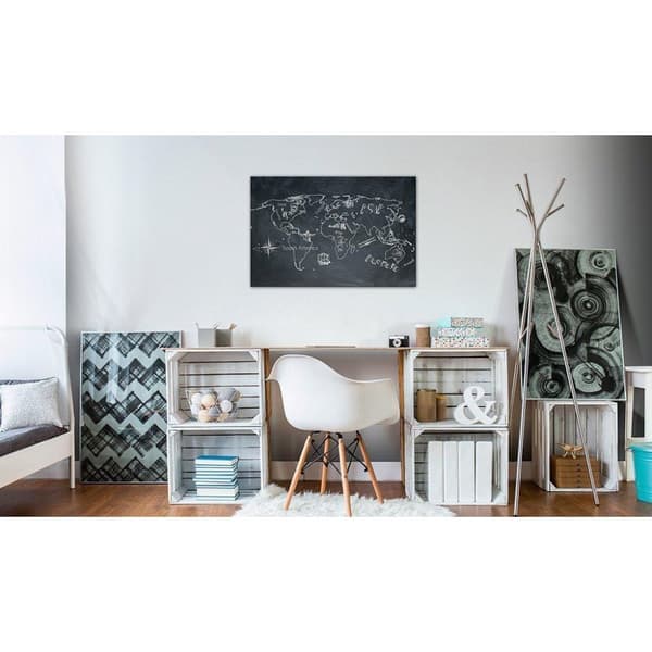 Canvas Tavla - World Map: Travel broadens the Mind
