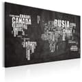 Miniatyrbild 1 av 4: Canvas Tavla - World Map: Mundo Negro