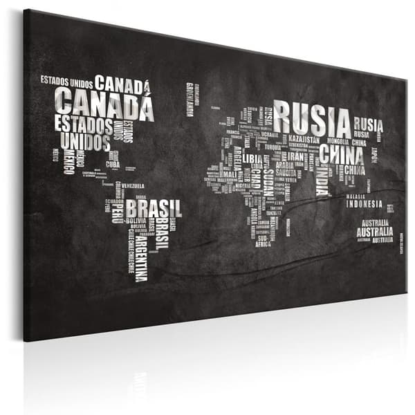 Canvas Tavla - World Map: Spanish Geography (ES)