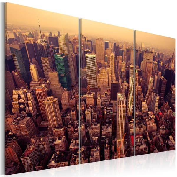 Canvas Tavla - Solnedgång över New York 60x40