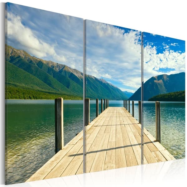 Canvas Tavla - A pier on the lake