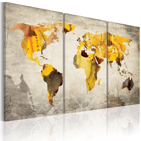 Canvas Tavla - Sunny kontinenter - Triptych