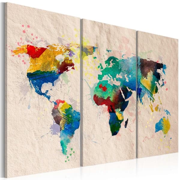 Canvas Tavla - Den värld av färger - triptyk