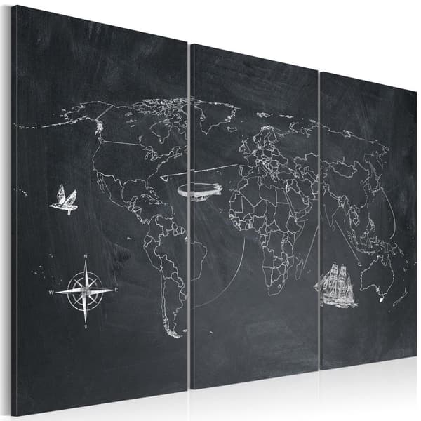 Canvas Tavla - Resa runt världen - triptyken