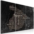 Miniatyrbild 1 av 4: Canvas Tavla - Text map of Spain on the blackboard - triptych