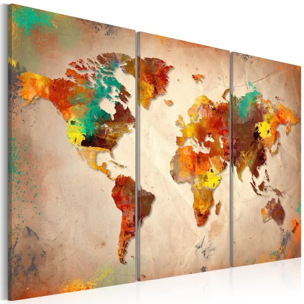 Canvas Tavla - Painted World - triptych